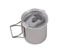 Aramox Tazza da Campeggio per Acqua da Esterno da 300 Ml, Alluminio Anodizzato con Manico Pieghevole, Tazza da Escursionismo Pieghevole Leggera per Campeggio e Viaggi (Alluminio Anodizzato 300ml)