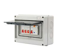 Aramox Unità Consumatore per Garage a 3 Vie, RCD 63A 30mA con Ritardante di Contro la Plastica, per Garage, Roulotte, Officine, Annessi