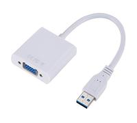Aramox USB 3.0 to VGA Adapter, Scheda Video Esterna (WHITE) | Convertitore estensore monitor, risoluzione HD , 4 modalità di visualizzazione, alimentazione USB, per 10 8 7