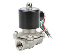 Aramox Valvola del Solenoide Normalmente Chiusa in Acciaio Inossidabile Ad Azione Diretta 304 1/2 Pollice 1 MPA 80 ℃ per Olio D'aria Filo Femmina (AC220V)