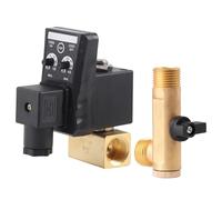 Aramox Valvola di Scarico a Tempo Elettrico Valvola di Scarico Elettronico Timing Regolabile della di 0,5-10s Open 0,5-45 Minuti Chiudi G1/2 con Materiale in Ottone per Condensa del Compressore