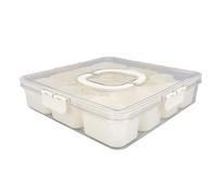 Aramox Vassoio da Portata Diviso con Coperchio Vassoio per Snack Diviso in PET ABS 12 Scomparti Sezioni Rimovibili Maniglia con Coperchio a Scatto Trasparente per Snack di Frutta Domestica per Feste