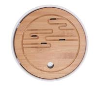 Aramox Vassoio da tè Cinese Kung Fu, Design Elegante, Efficiente Conservazione dell'acqua, Design Multifunzionale, Rotondo e Compatto, Adatto per la Casa o i Viaggi, Migliorando l'atmosfera da