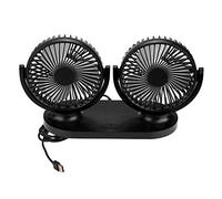 Aramox Ventilatore del condizionatore d'aria, Ventilatore per auto a doppia testa USB Condizionatore d'aria portatile Ventilazione automatica del radiatore 12V(Nero)