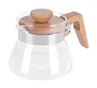 Aramox Vetro per Caffettiere da caffè Teiera, Manico in Legno da 400 Ml, Accessorio per la Cucina per Uso Domestico, Design Comodo, Utilizzo Versatile, Versamento Sicuro e Pratico, Efficiente,