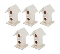 Aramox Wood Birdhouse Fai da Te Decorazione di Uccelli da Giardino, Offrire un Luogo di Riposo Sicuro per Chickadee Finch Bluebird, con 2 Buche di Ventilazione, 2 Stand, da Giardino