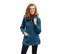 Aran Woollen Mills Cappotto Cardigan in Lana con Cerniera Irlandese (M)