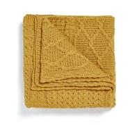 Aran Woollen Mills Coperta patchwork, 100% lana merino, coperta a trecce, 102 x 152 cm, prodotta in Irlanda