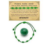 arana's - Bracciale 7 chakra con nodi verde + pietra energetica avventurina - Donna e uomo - Filo di protezione contro il malocchio - Amuleto salute speranza buona fortuna coppie (verde)