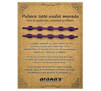 arana's - Bracciale 7 nodi viola donna uomo - Libertà spirituale - Filo viola protezione energia negativa - Amuleto di buona fortuna - Bracciale regolabile, annodato - Unisex