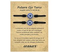 arana's - Bracciale occhio turco filo rosso - Amuleto protezione contro il malocchio e l'invidia - Bracciale Kabbalah per coppie donna uomo e bambini - Talisman buona fortuna - Confezione da 2 pezzi