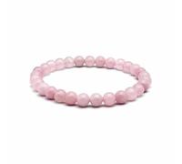 arana's Bracciale Quarzo Rosa - Pietre naturali semipreziose energetiche per donna e uomo - Filo elastico con perle di palline - Cristalli curativi guarigione e guarigione (Quarzo rosa), 18 cm