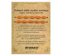 arana's - Bracciale sette nodi arancione donna uomo - Filo arancione del destino - Protezione energia negativa - Amuleto della buona fortuna, Desde 15 cm a 28 cm, Nylon