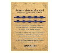 arana's - Bracciale sette nodi nero donna uomo - Filo nero del destino - Protezione energia negativa - Amuleto della buona fortuna, Desde 15 cm a 28 cm, Nylon