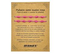 arana's - Bracciale sette nodi rosa donna uomo - Per amore e contro la solitudine - Filo rosa protezione energia negativa - Portafortuna, 15 cm - 28 cm, Nylon