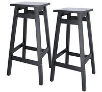 ARANAZ S.L. MANUFACTURAS DE LA MADERA Set di 2 sgabelli 'Laira' in legno di pino colore nero H.70 cm