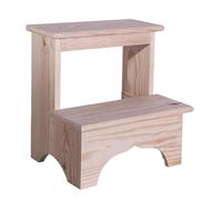 Aranaz | Sgabello a gradino | finitura senza vernice | ideale per casa, cucina, giardino o terrazza | interno ed esterno | per adulti o bambini | finitura senza vernice | 40 cm (lunghezza) x 30 cm