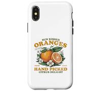 Arance Raccolte A Mano Vintage Frutta Retro Pesca Grafica Custodia per iPhone X/XS