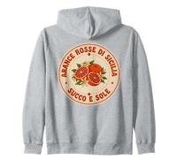 Arance Rosse di Sicilia Succo e Sole Arancia Vintage Arte Felpa con Cappuccio