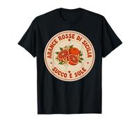 Arance Rosse di Sicilia Succo e Sole Arancia Vintage Arte Maglietta