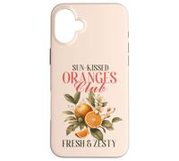 Arance vintage con fiori, Fresh Zesty Citrus-Loving Crew Custodia per iPhone 16 Plus