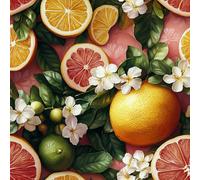 Arancia Pompelmo Carta da Parati Autoadesiva 44x500 cm Retro Fiori Frutta Pellicola Adesiva per Mobili Impermeabile Carta Adesivo Ispessita Opaco Sticker per Muro Cucina Armadio Cassetto Scaffali