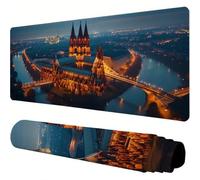 arancia Tappetino Mouse XXL Gaming 1200x600x3mm castello Impermeabile Tappetino Scrivania, Resistente Antiscivolo Mouse Pad, Migliora Precisione e Velocità Accessori Scrivania Gaming per Ufficio J1-3