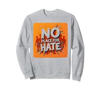 Arancione Anti Bullismo No Place for Hate Statement Felpa, Unisex per Adulti, Grigio Melange, XL