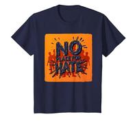 Arancione Anti Bullismo No Place for Hate Statement Maglietta, Bambini, Navy, 3 Anni