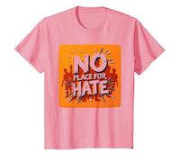 Arancione Anti Bullismo No Place for Hate Statement Maglietta, Bambini, Rosa, 10 Anni