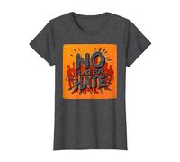 Arancione Anti Bullismo No Place for Hate Statement Maglietta, Donna, Grigio Scuro, S