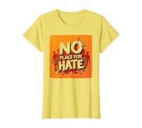 Arancione Anti Bullismo No Place for Hate Statement Maglietta, Donna, Limone, 3XL