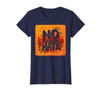 Arancione Anti Bullismo No Place for Hate Statement Maglietta, Donna, Navy, S