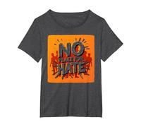 Arancione Anti Bullismo No Place for Hate Statement Maglietta, Donna Plus-Size, Grigio Scuro, 5X
