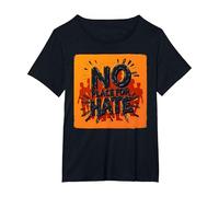 Arancione Anti Bullismo No Place for Hate Statement Maglietta, Donna Plus-Size, Nero, 5X