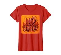 Arancione Anti Bullismo No Place for Hate Statement Maglietta, Donna, Rosso, XL