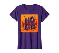 Arancione Anti Bullismo No Place for Hate Statement Maglietta, Donna, Viola, M