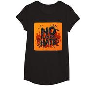 Arancione Anti Bullismo No Place for Hate Statement Maglietta, Ragazze, Nero, XS