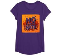 Arancione Anti Bullismo No Place for Hate Statement Maglietta, Ragazze, Viola, L