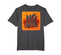 Arancione Anti Bullismo No Place for Hate Statement Maglietta, Uomo Taglie Grandi, Grigio Scuro, 5X Tall