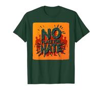 Arancione Anti Bullismo No Place for Hate Statement Maglietta, Uomo, Verde Foresta, S
