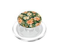 Arancione Bianco Giardino Fiori Pattern Floreale PopSockets PopGrip per MagSafe
