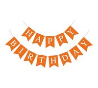 Arancione Buon Compleanno Banner Segno di Compleanno per Sfondo Decorazioni per feste di buon compleanno per bambini Donne Arancione Tea Party Decorazione Della Stanza Banner Ghirlanda Forniture per