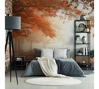 Arancione Carta da Parati Murale 384x259cm Premium Camera Addormentato Foresta