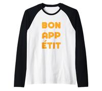 Arancione Colore Bon App Etit Arancione Grafica Maglia con Maniche Raglan