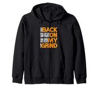 Arancione DIETRO. ON. MIO. GRIND. Orange Graphic Felpa con Cappuccio