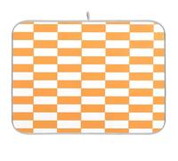 Arancione e Bianco Americano Plaid Piatto Mat Cucina Contatore Accessori Scolapiatti Stuoia Resistente al Calore Stuoia Extra Large Asciugatura Mat per Piatti 18 x 24