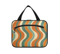 Arancione e verde acqua senza cuciture modello appeso borsa da barba per gli uomini Viaggio con gancio, Designer Essentials Kit da barba per accessori da viaggio Bagno estuche para guardar maquillaje