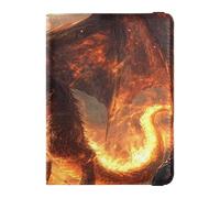 Arancione Freddo Fiamma Dinosauro Cuoio decorativo porta passaporto per le donne di viaggio Documenti Organizzatore Protector Passaporto Titolare Caso Impermeabile, Dinosauro arancione a fiamma fredda