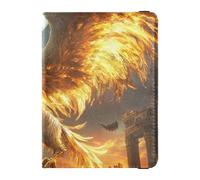 Arancione Freddo Fiamma Phoenix Cuoio decorativo Porta Passaporto Copertura Portafoglio Vaccino Caso Della Protezione Della Copertura Del Passaporto Titolare, Fiamma fredda arancione Phoenix, 1 size